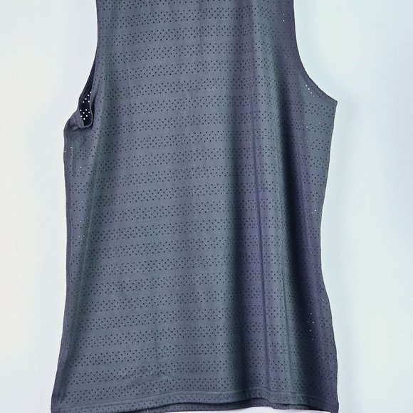 Zyia Active Perforated Lightweight Breathable Mesh Black Tank Top, M - Picture 5 of 8
